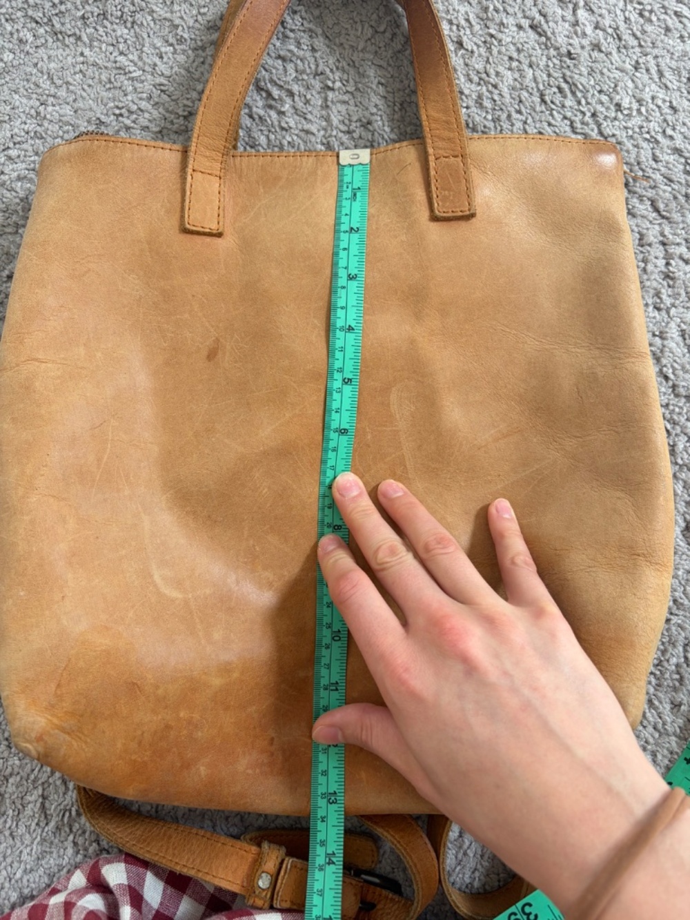 Able Abera Tan Leather Backpack Tote - Picture 8 of 9